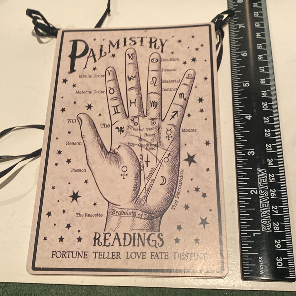NWOT Palmistry Card Garland Banner